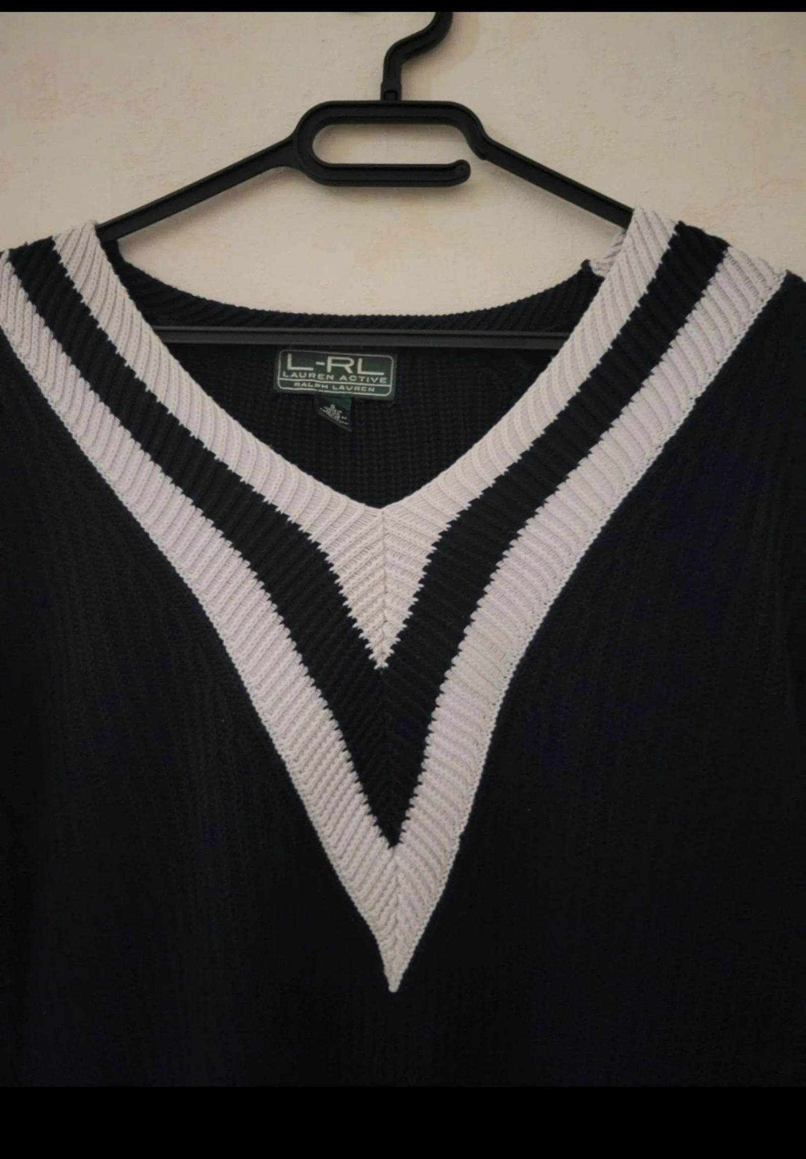 Blusa vintage gola V Ralph Lauren "Lauren Active" Azul Marinho Tamanho P M G – photo 2